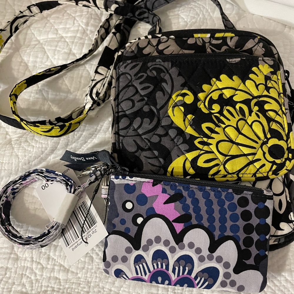 Vera Bradley Crossbody and Card Wallet on lanyard